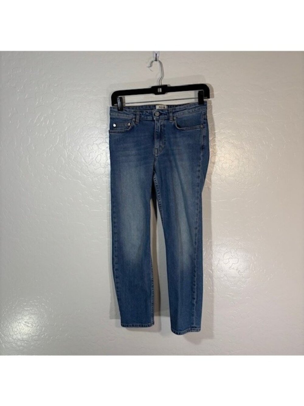 Acne Studio Jeans Womens 24 Row Carter Medium Wash Denim